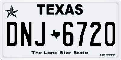 TX license plate DNJ6720