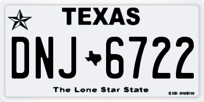TX license plate DNJ6722