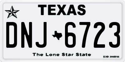 TX license plate DNJ6723