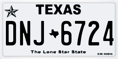 TX license plate DNJ6724