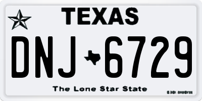 TX license plate DNJ6729