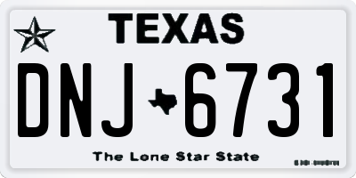 TX license plate DNJ6731
