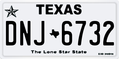 TX license plate DNJ6732