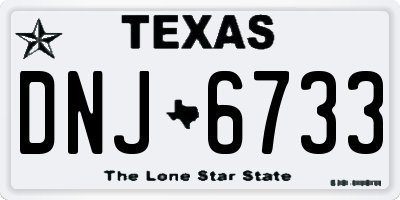 TX license plate DNJ6733