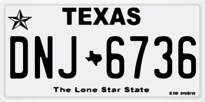 TX license plate DNJ6736