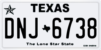 TX license plate DNJ6738