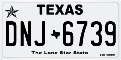 TX license plate DNJ6739