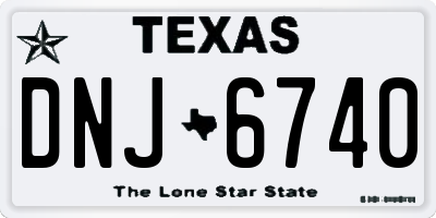TX license plate DNJ6740