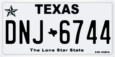 TX license plate DNJ6744