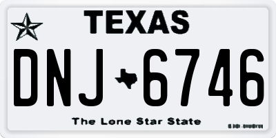 TX license plate DNJ6746