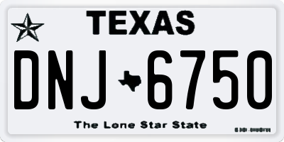 TX license plate DNJ6750