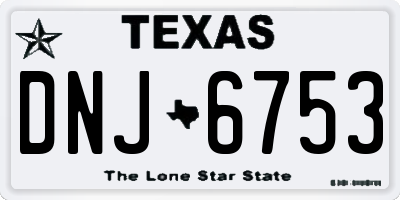 TX license plate DNJ6753