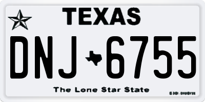 TX license plate DNJ6755