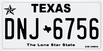 TX license plate DNJ6756