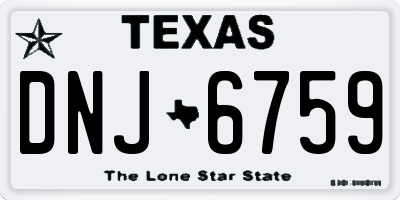 TX license plate DNJ6759