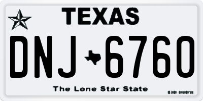 TX license plate DNJ6760