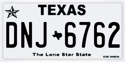 TX license plate DNJ6762