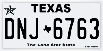 TX license plate DNJ6763