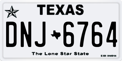 TX license plate DNJ6764