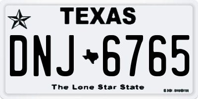 TX license plate DNJ6765