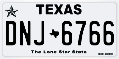 TX license plate DNJ6766