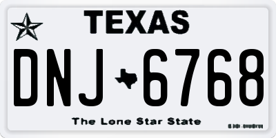 TX license plate DNJ6768