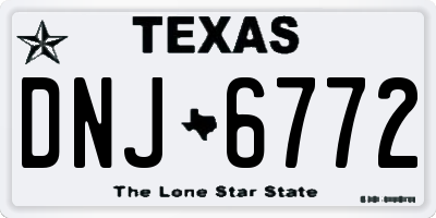 TX license plate DNJ6772