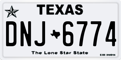 TX license plate DNJ6774