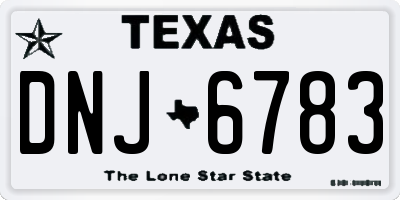 TX license plate DNJ6783