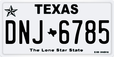 TX license plate DNJ6785