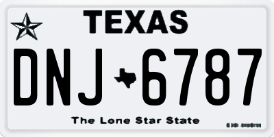 TX license plate DNJ6787