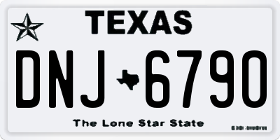 TX license plate DNJ6790