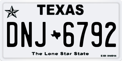 TX license plate DNJ6792