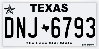 TX license plate DNJ6793