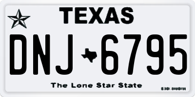 TX license plate DNJ6795