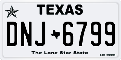 TX license plate DNJ6799