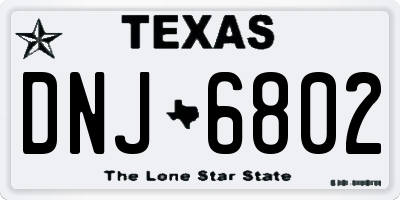 TX license plate DNJ6802