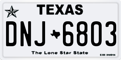 TX license plate DNJ6803
