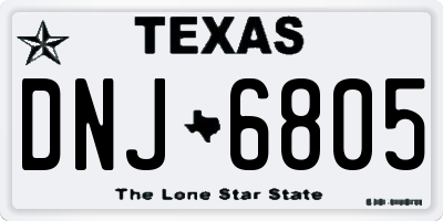TX license plate DNJ6805