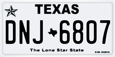 TX license plate DNJ6807