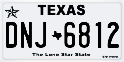 TX license plate DNJ6812