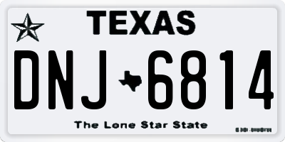 TX license plate DNJ6814