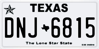 TX license plate DNJ6815