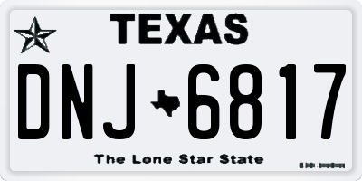 TX license plate DNJ6817