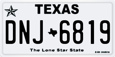 TX license plate DNJ6819