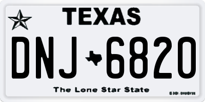 TX license plate DNJ6820
