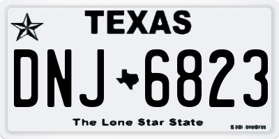 TX license plate DNJ6823