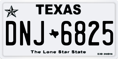 TX license plate DNJ6825
