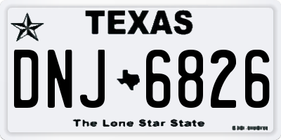 TX license plate DNJ6826