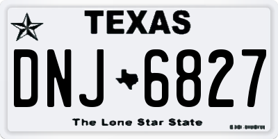 TX license plate DNJ6827